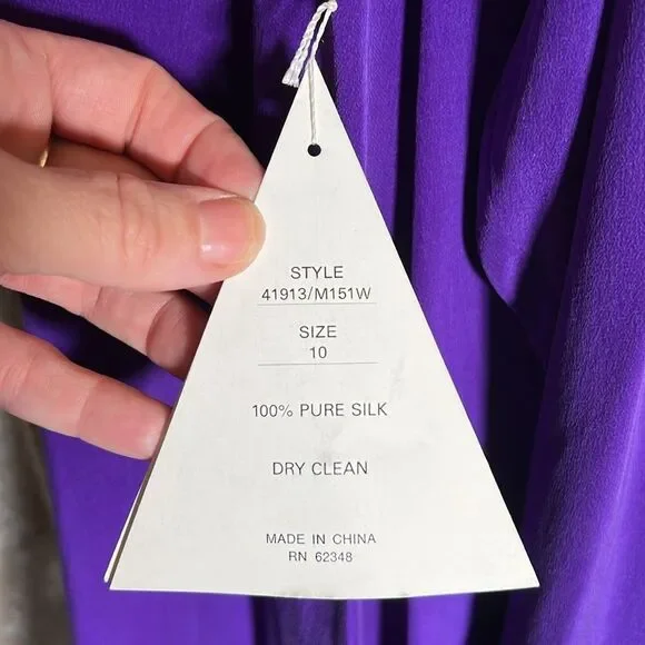 Vintage Pat Argenti Collection 100% Silk Dress Size 10 - Picture 7 of 11